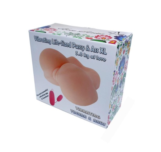 Masturbator realistyczny 2 otwory wibracje 3kg xl